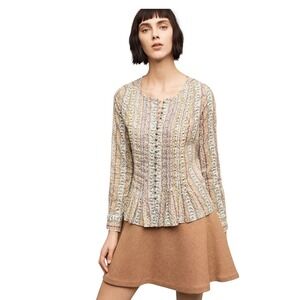Maeve x Anthropologie Gelise Button Blouse Cotton Size Medium